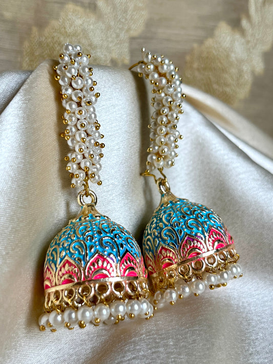 BLUE NYLA JHUMKIS