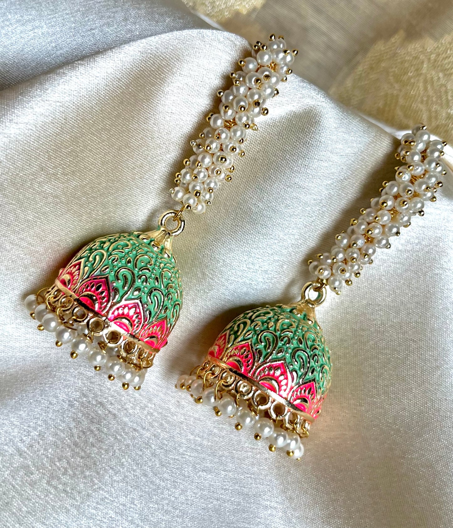 PARROT GREEN TISHA JHUMKIS