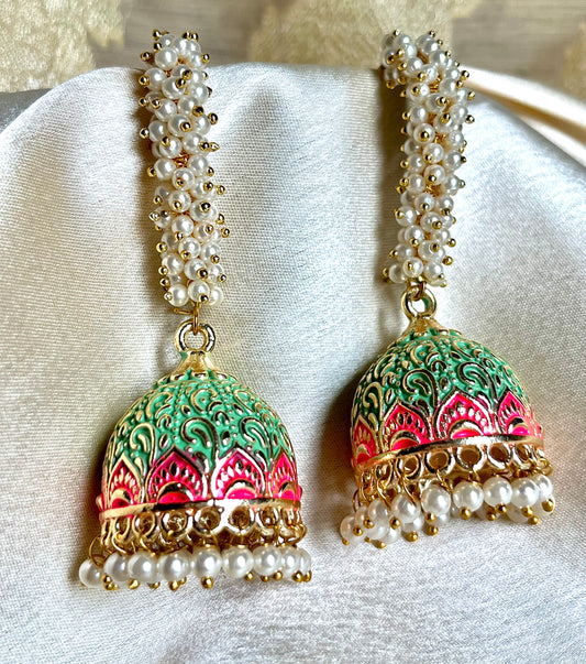 PARROT GREEN TISHA JHUMKIS