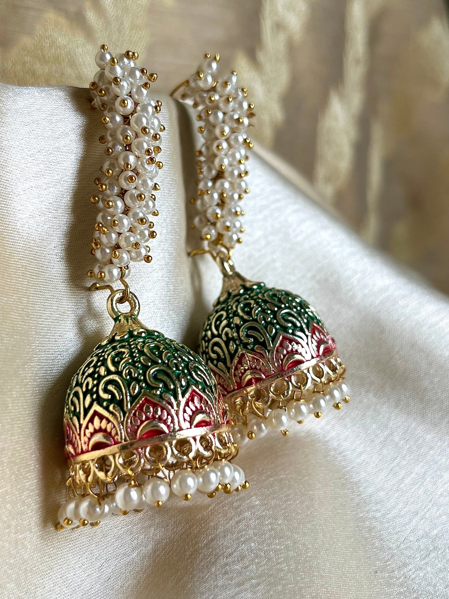 EMERALD MORNI JHUMKIS