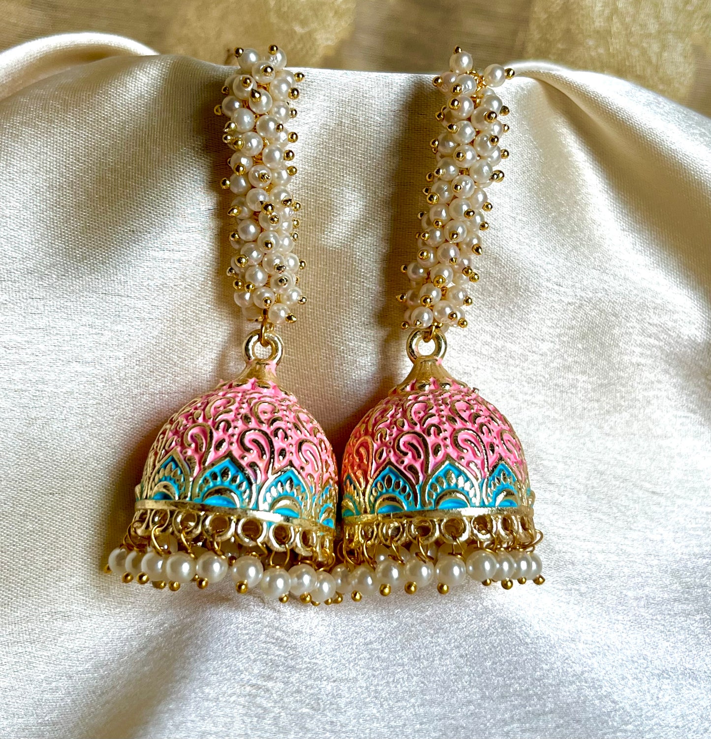 PINK HANSINI JHUMKIS