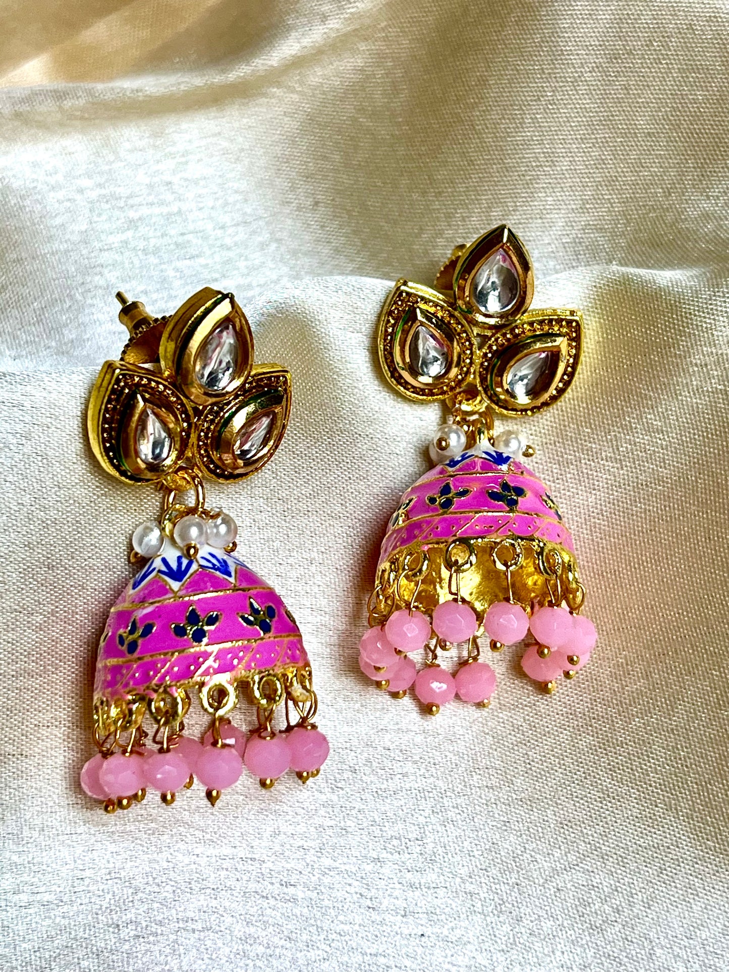 PINK TAVISH JHUMKIS