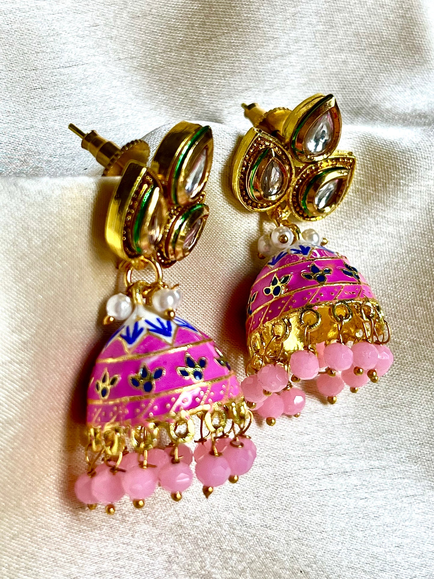 PINK TAVISH JHUMKIS