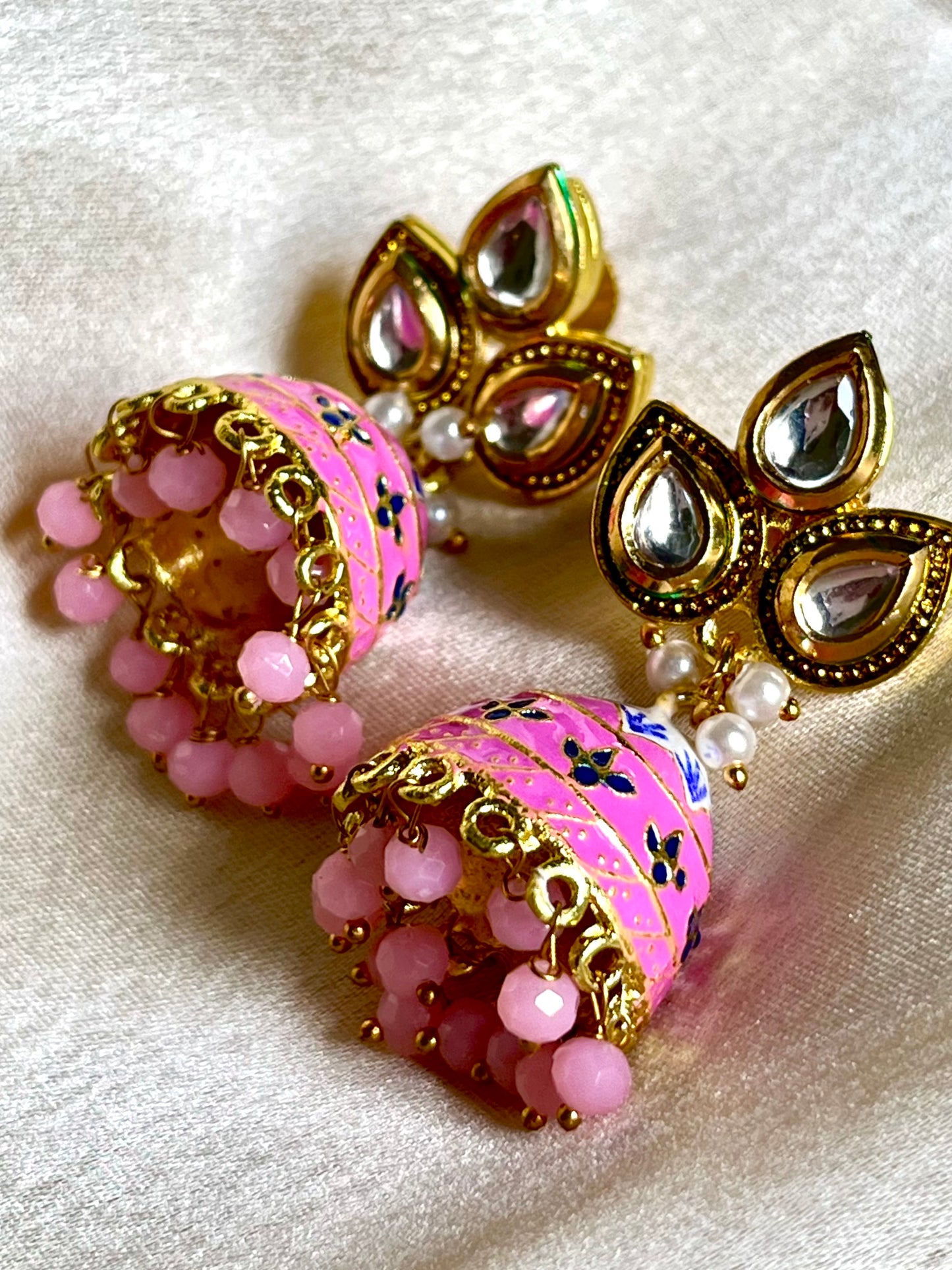 PINK TAVISH JHUMKIS