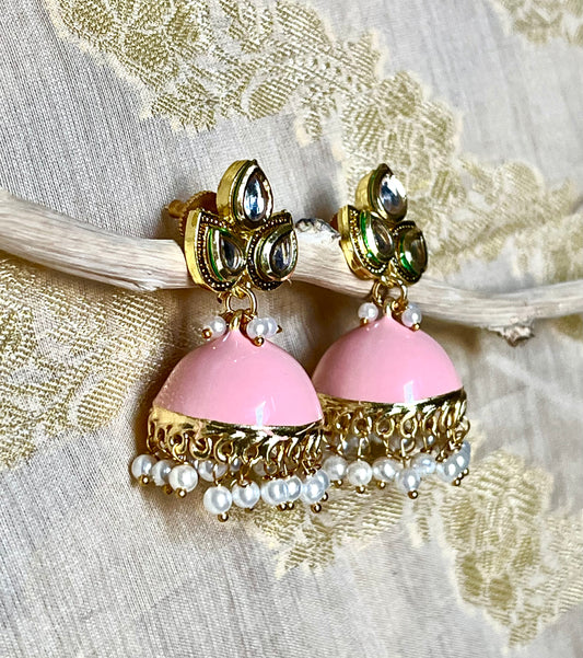 PINK ZENA JHUMKIS