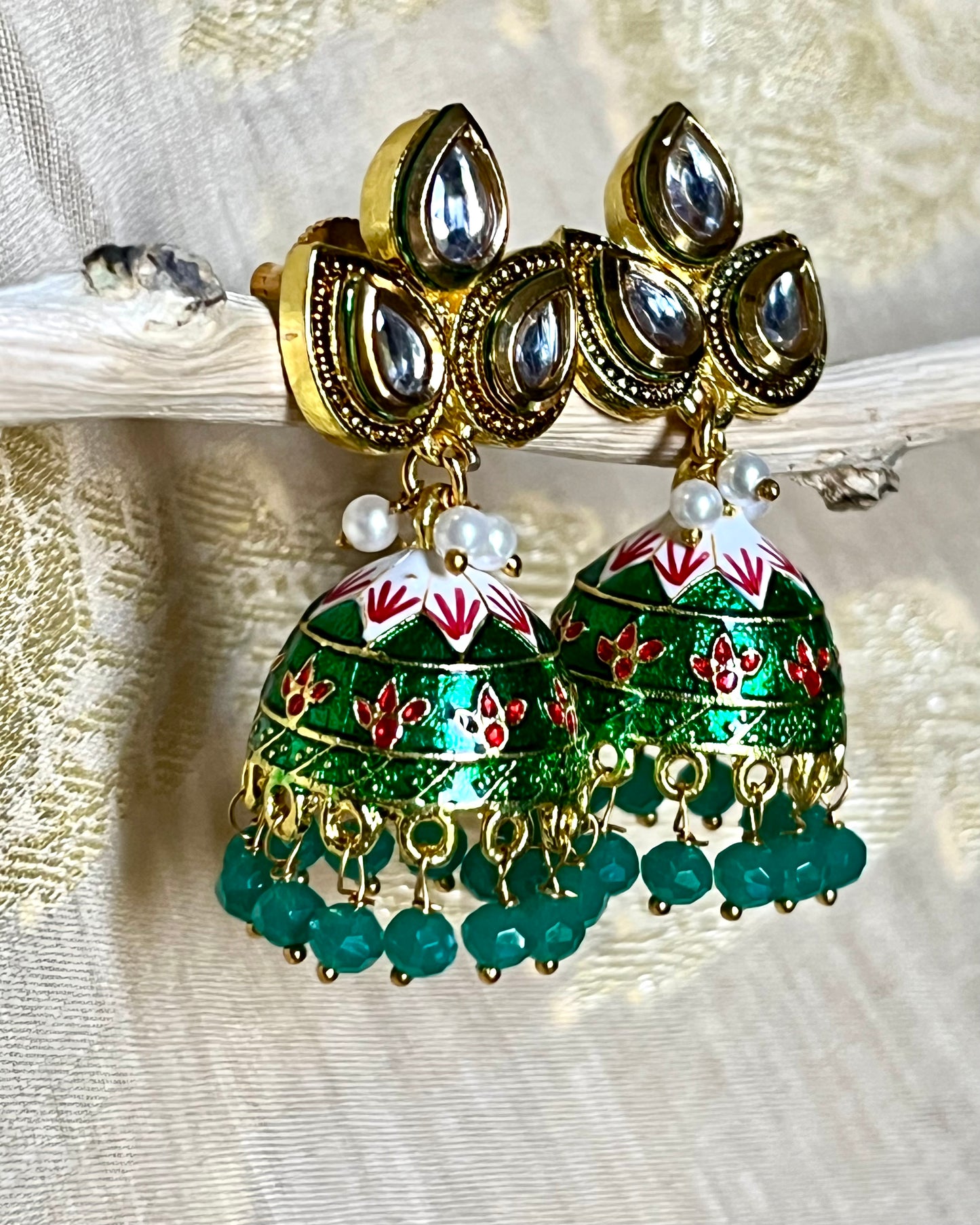 EMERALD DHEMAHI JHUMKIS