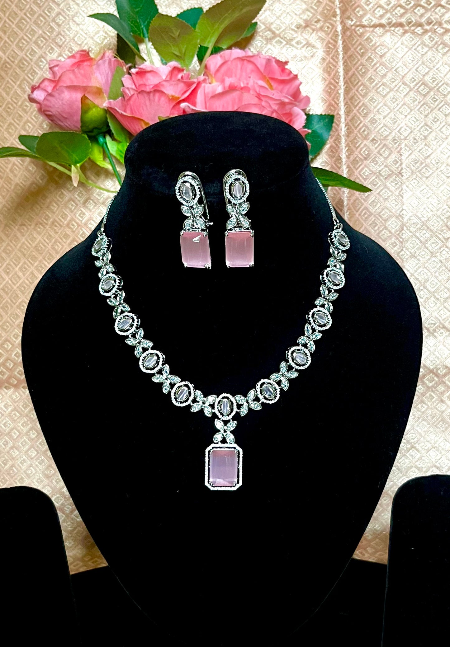 PINK PARI ZIRCONIA NECKLACE SET