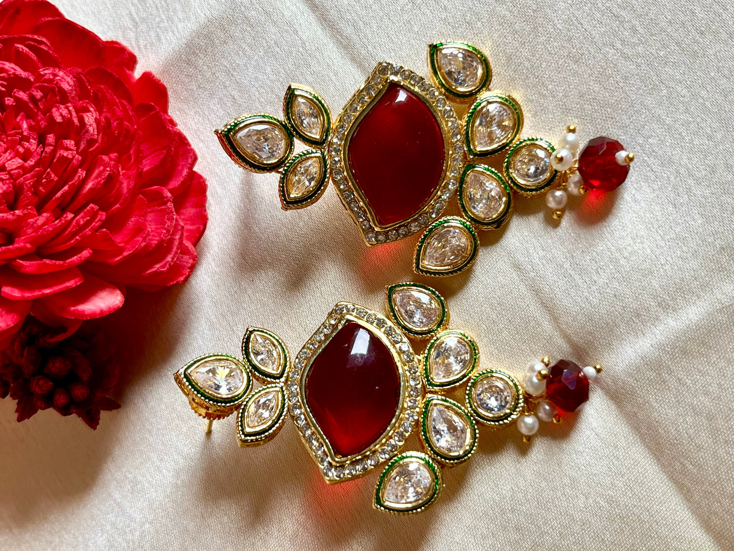 MAROON ELLA EARRINGS