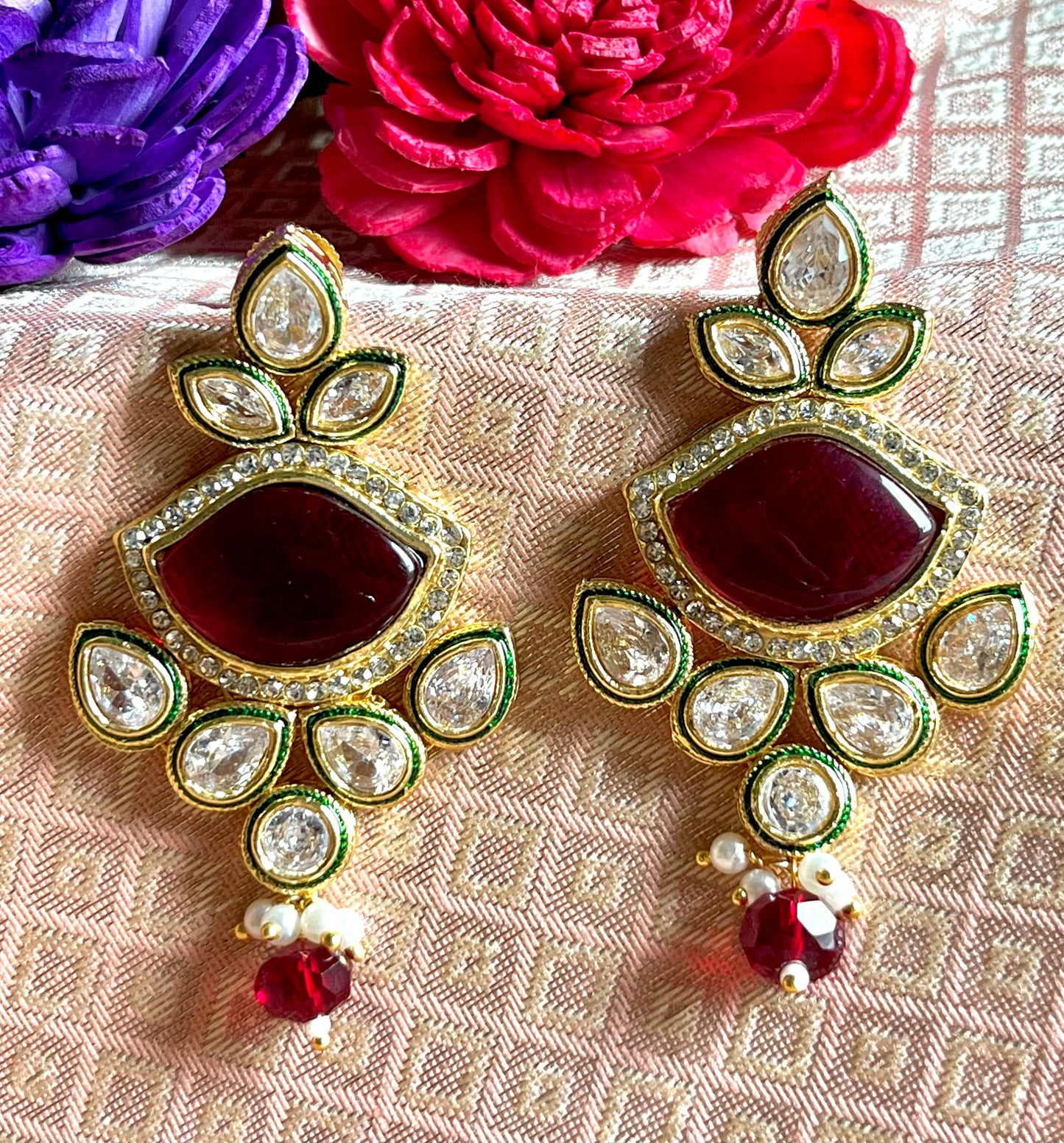 MAROON ELLA EARRINGS