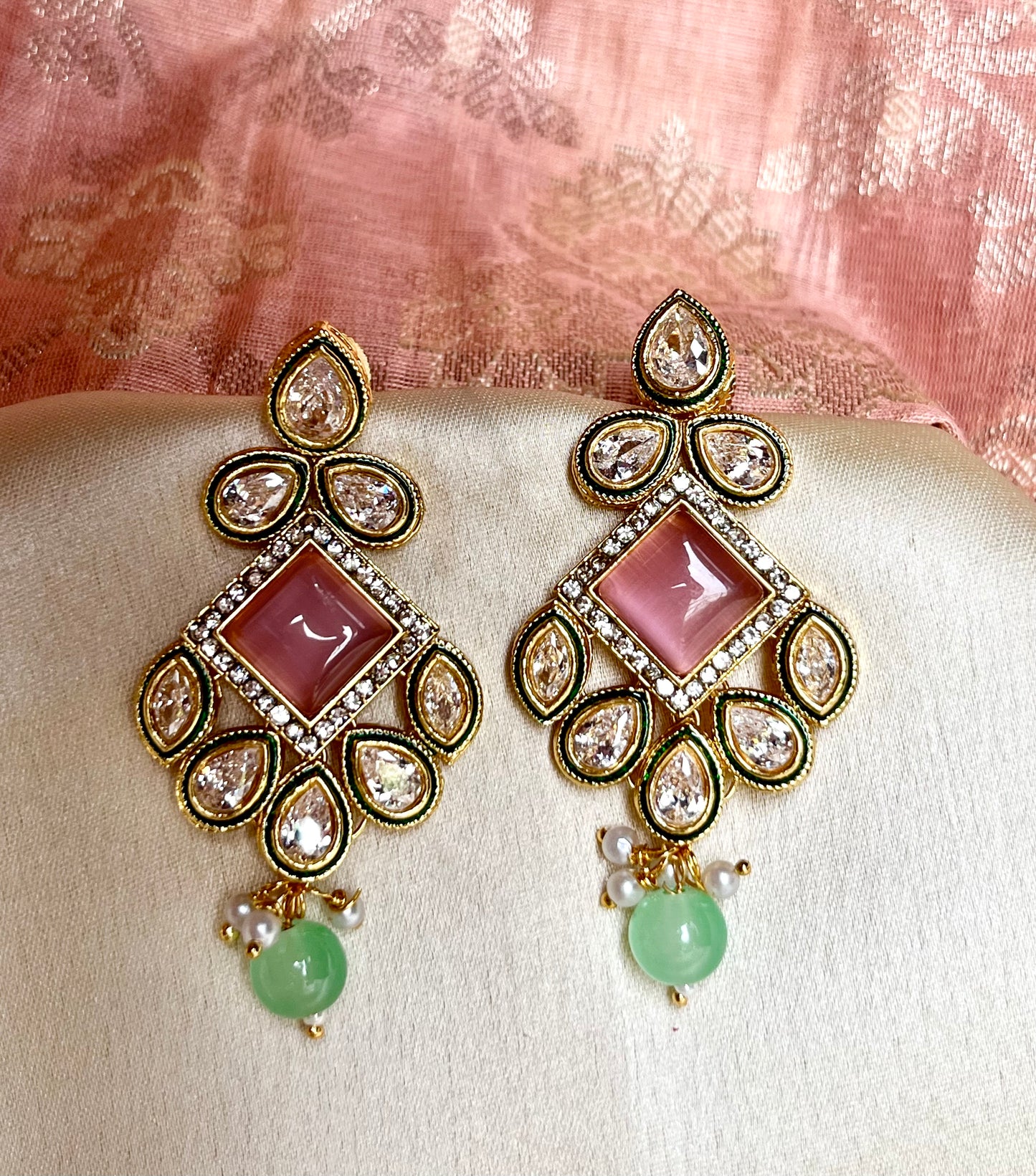 PINK DAMINI EARRINGS