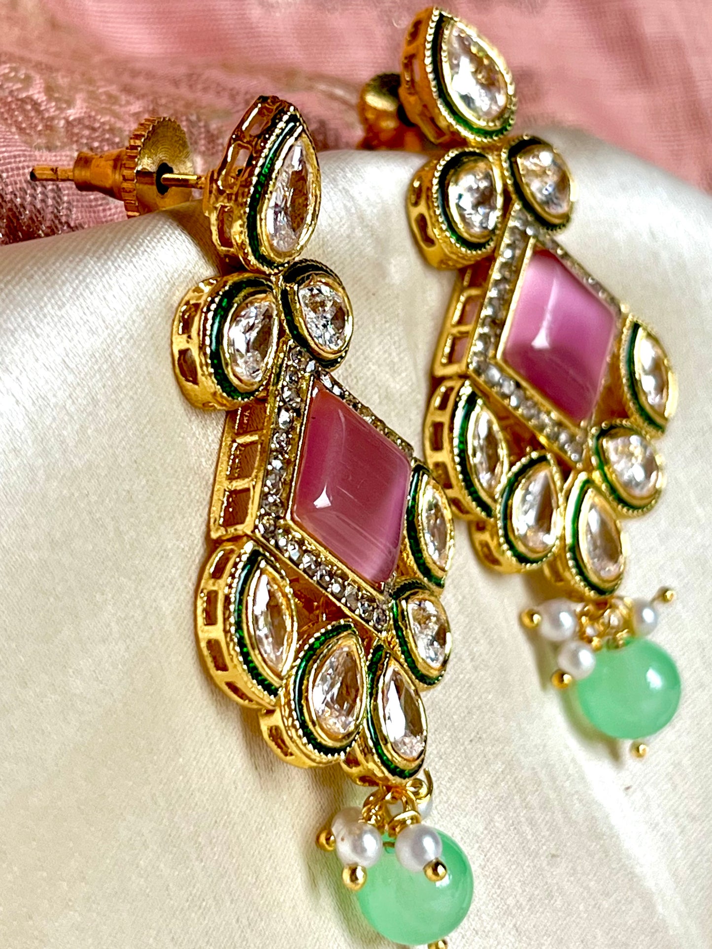 PINK DAMINI EARRINGS