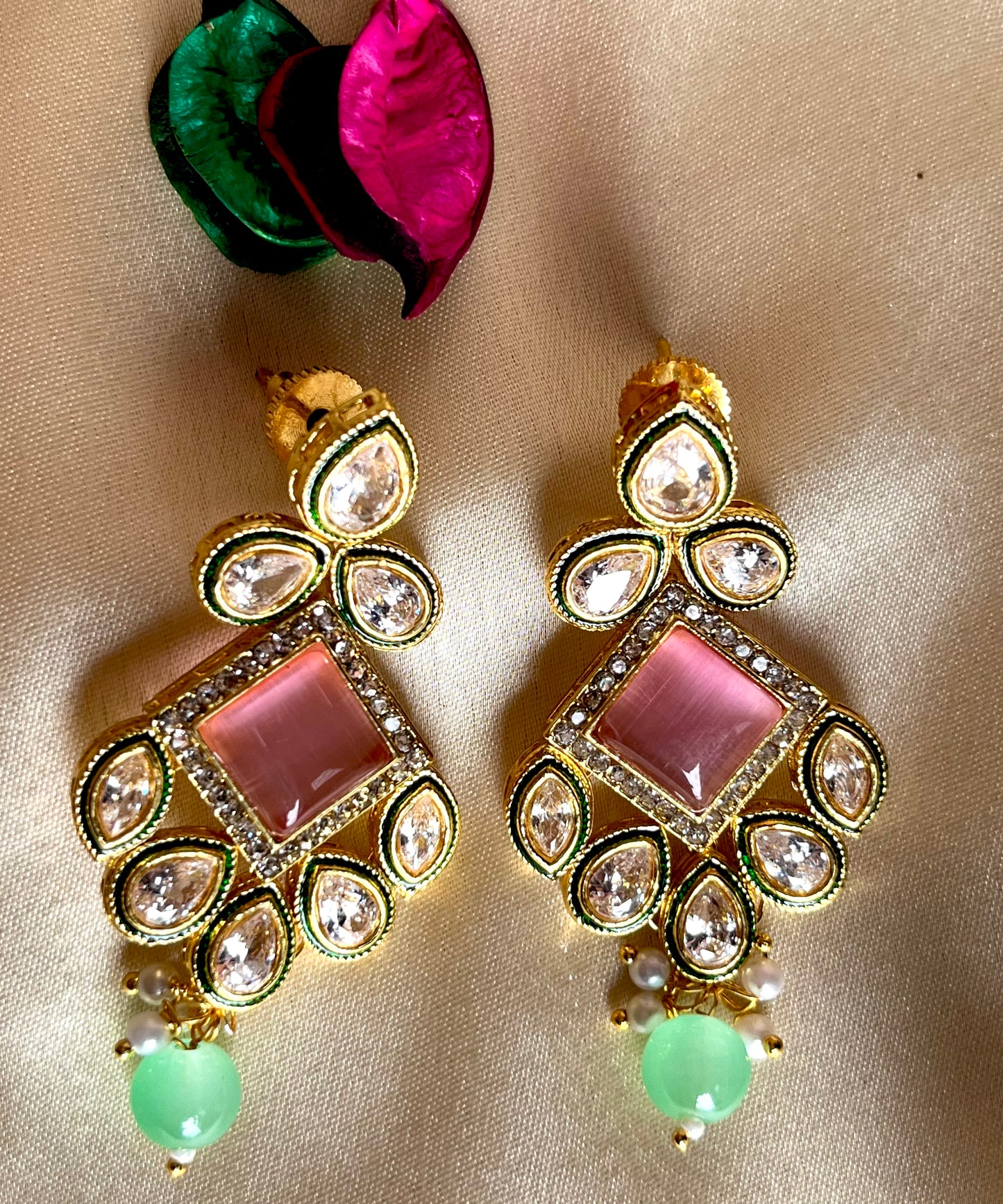 PINK DAMINI EARRINGS