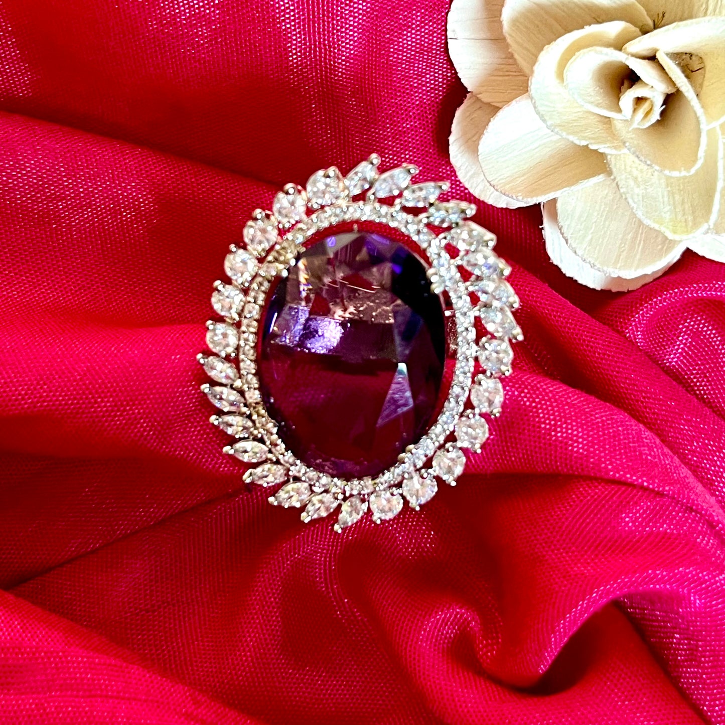 PURPLE IVY ZIRCONIA RING