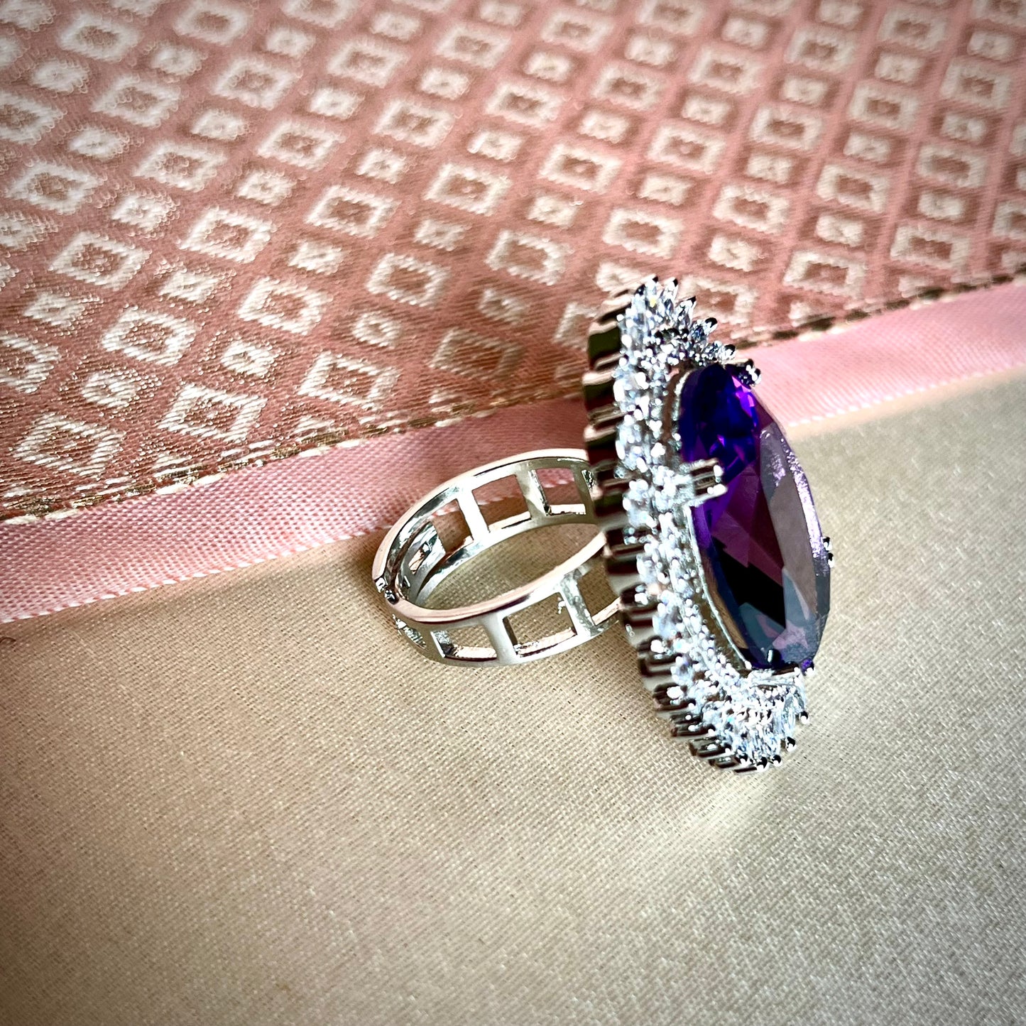 PURPLE IVY ZIRCONIA RING