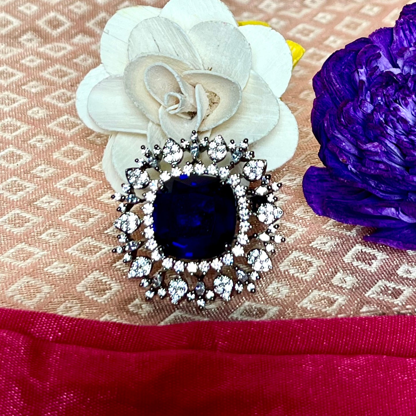 BLUE DAISY ZIRCONIA RING