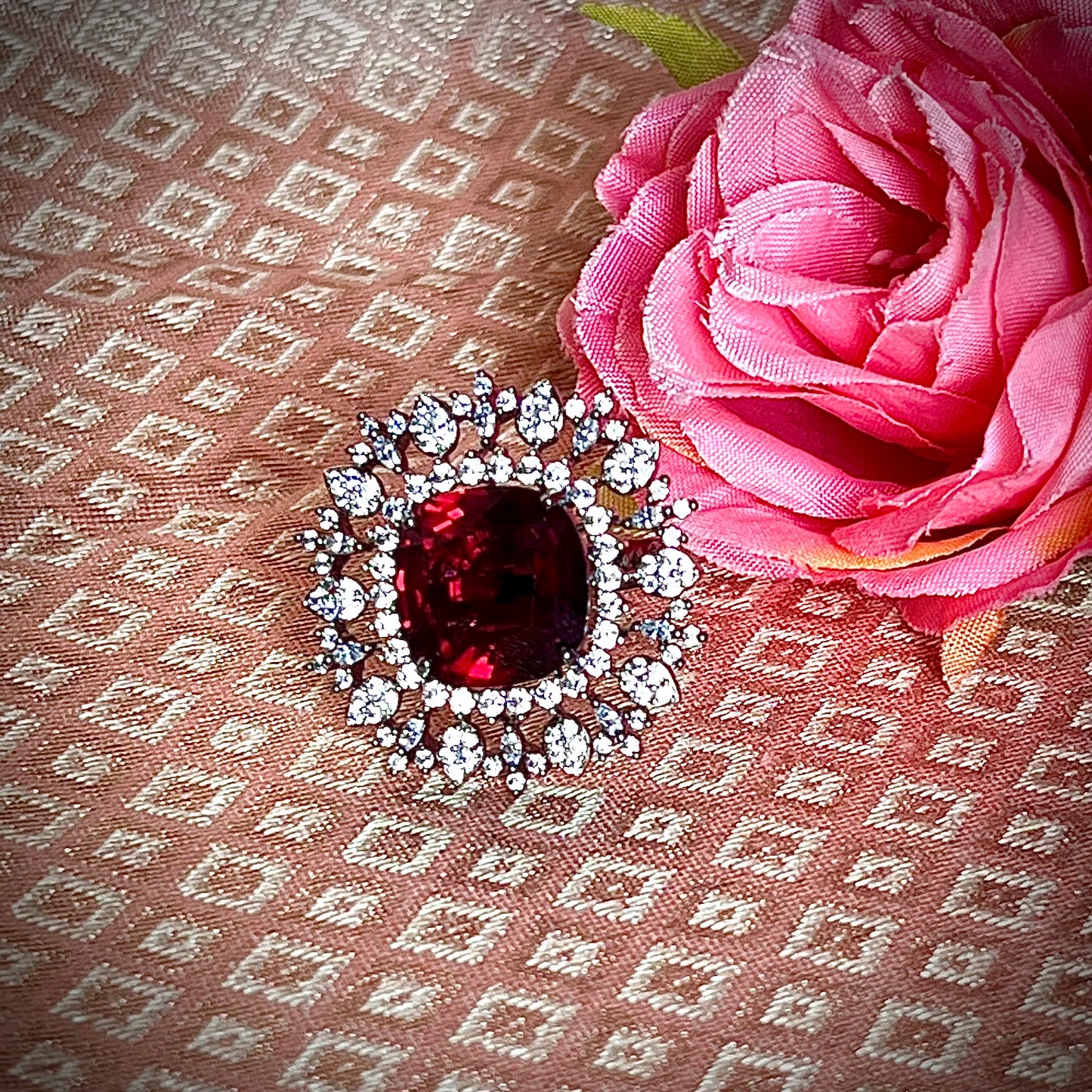 RUBY DAISY ZIRCONIA RING