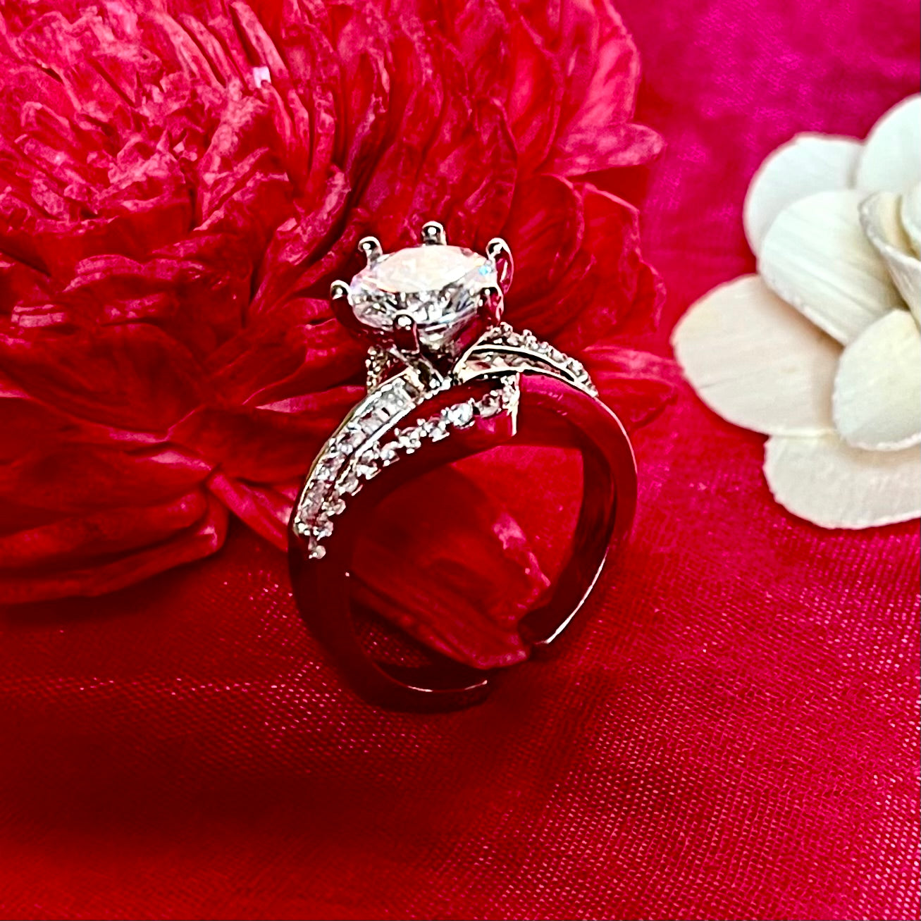 SILVER SCARLETT ZIRCONIA RING