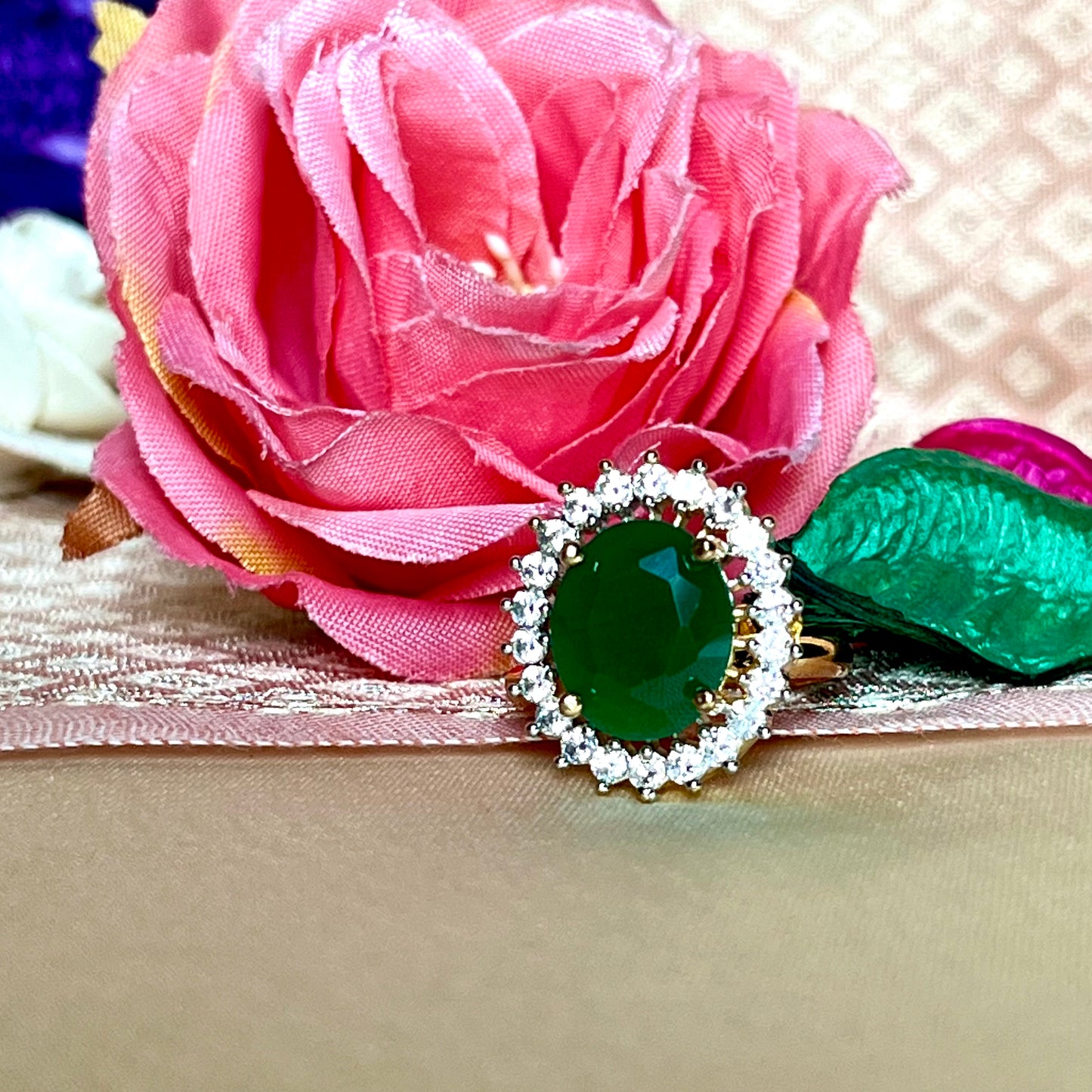 EMERALD ELLA ZIRCONIA RING