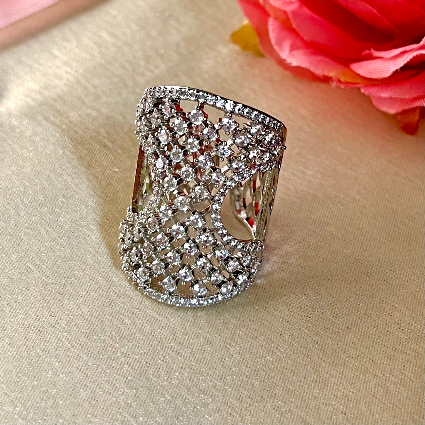 SILVER OLIVIA ZIRCONIA RING