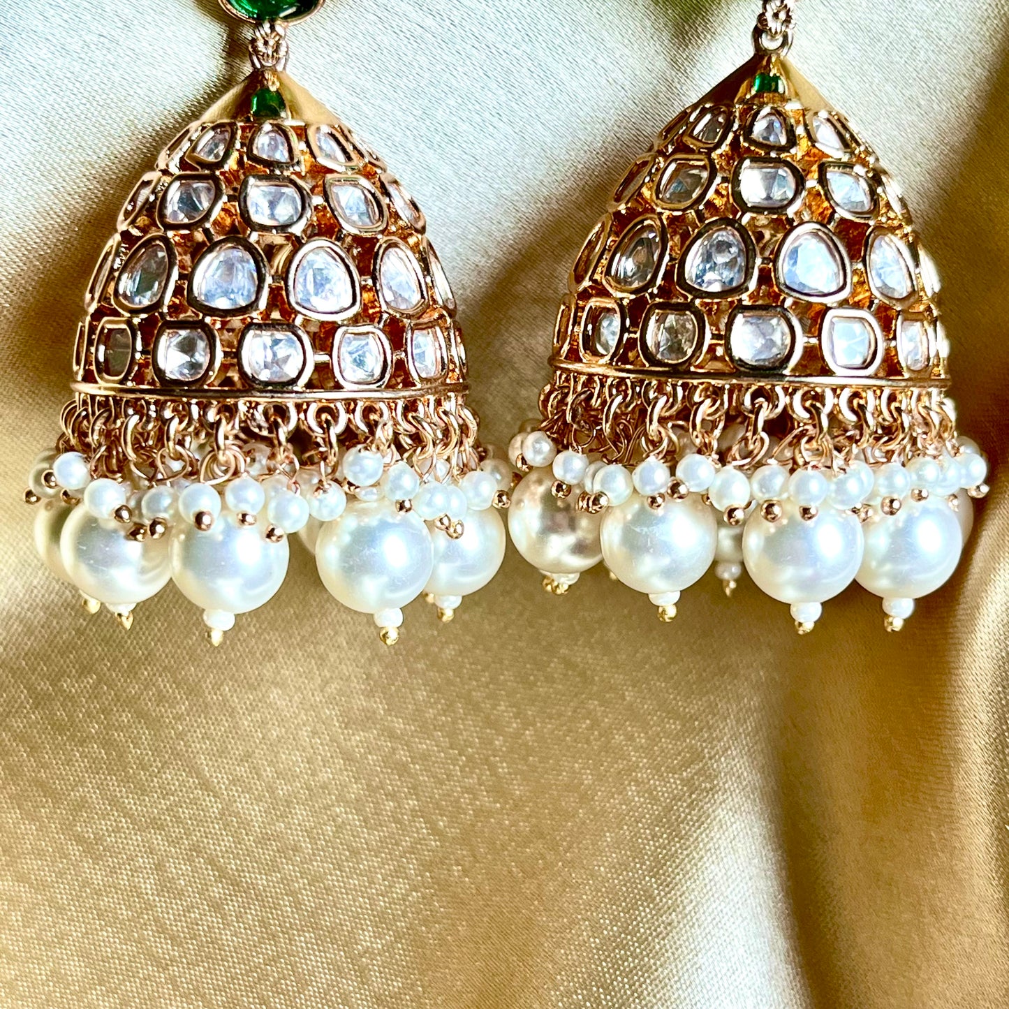 EMERALD POLKI KUNDAN JHUMKI