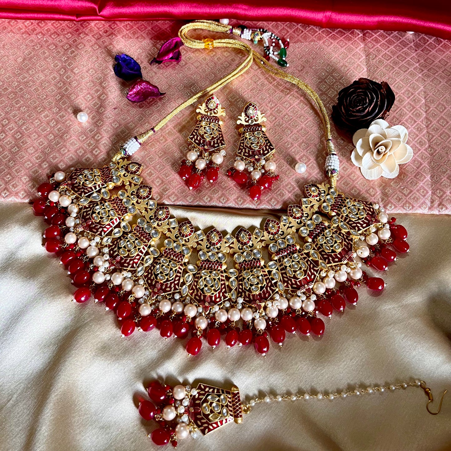 RUBY SUNHERI NECKLACE SET