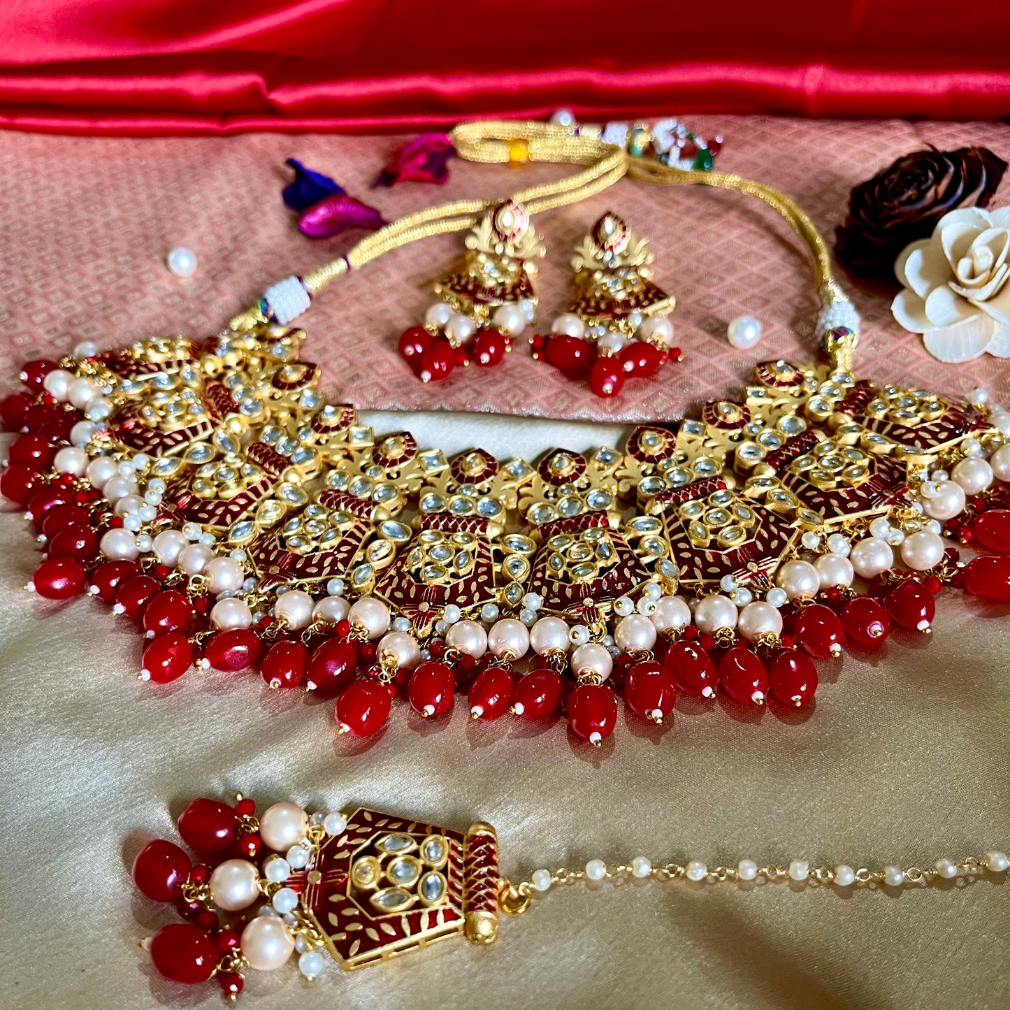 RUBY SUNHERI NECKLACE SET