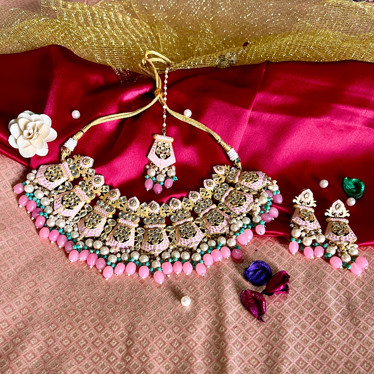 PINK SUNHERI NECKLACE SET