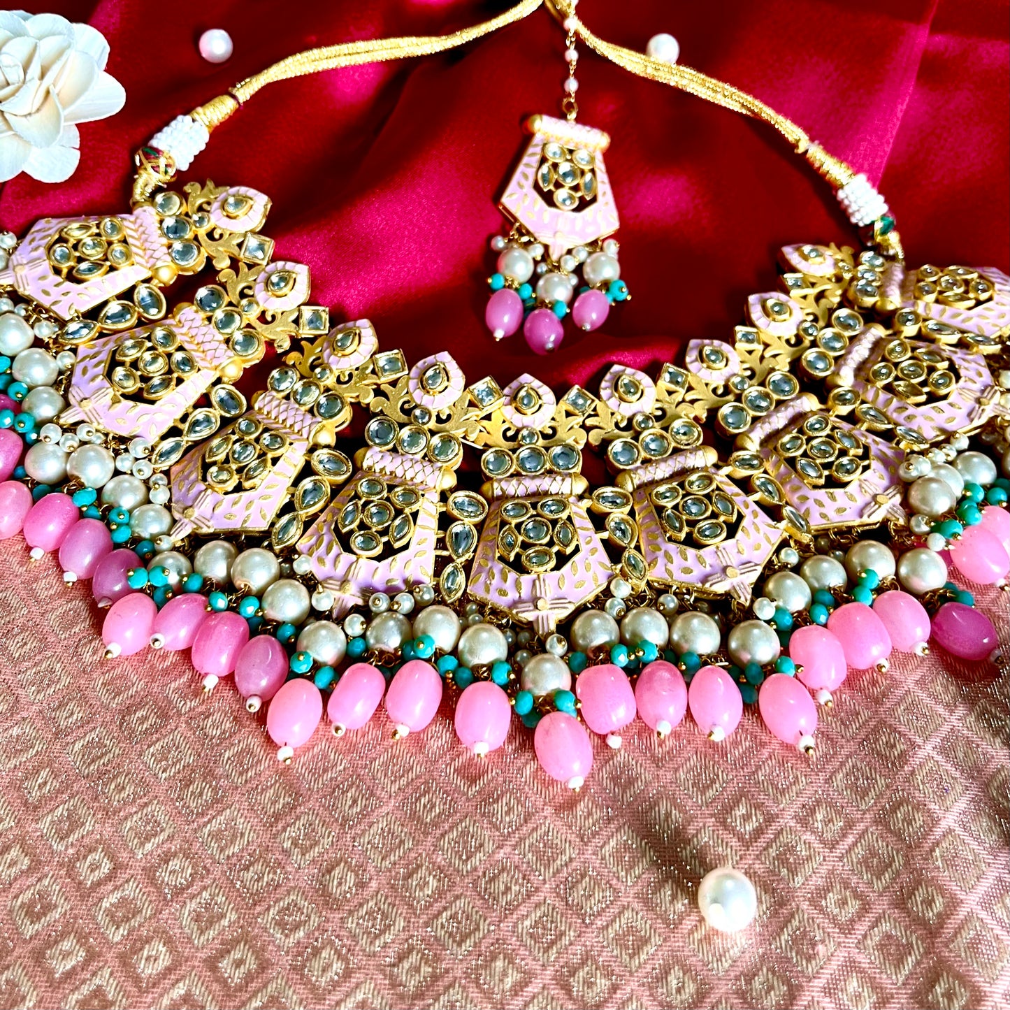 PINK SUNHERI NECKLACE SET