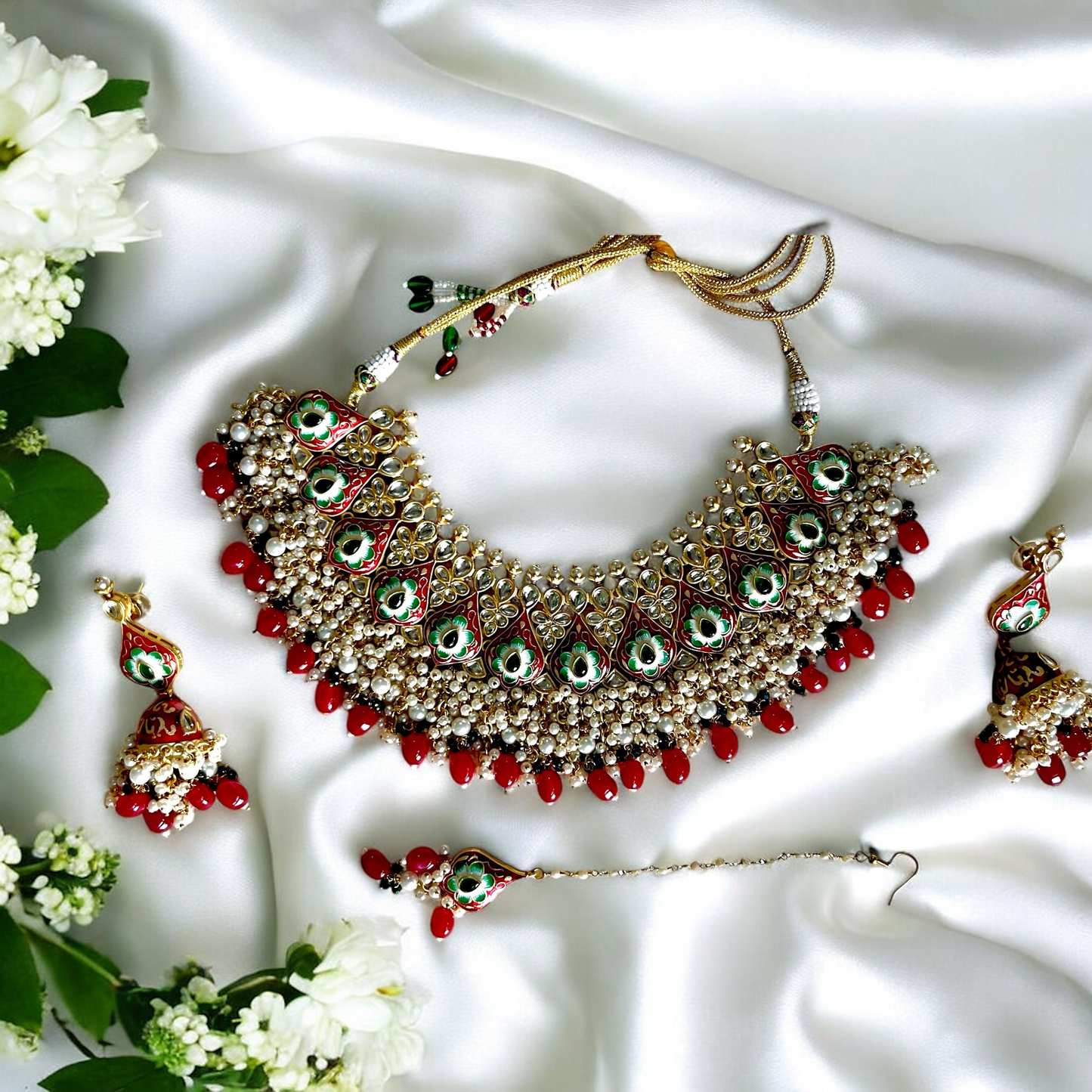 RUBY JWALA NECKLACE SET