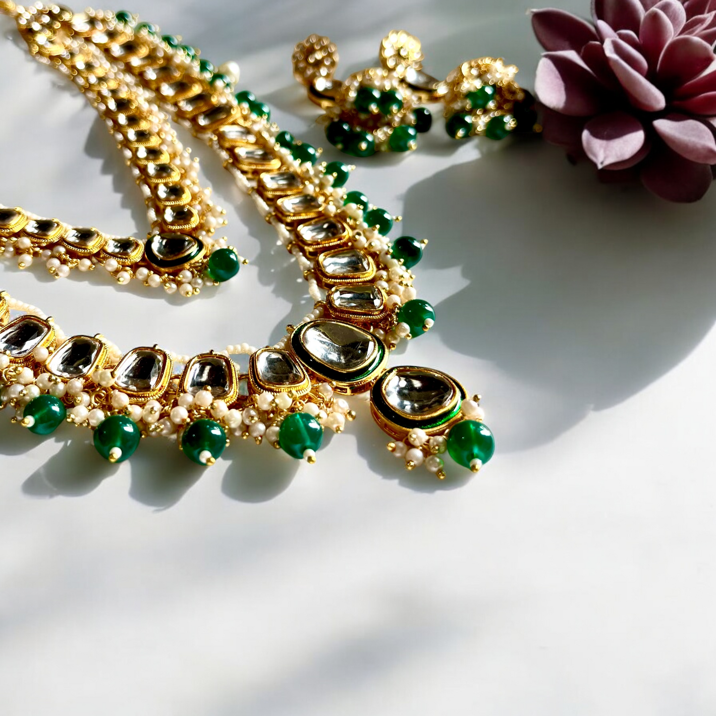 EMERALD SHYAMLI NECKLACE SET