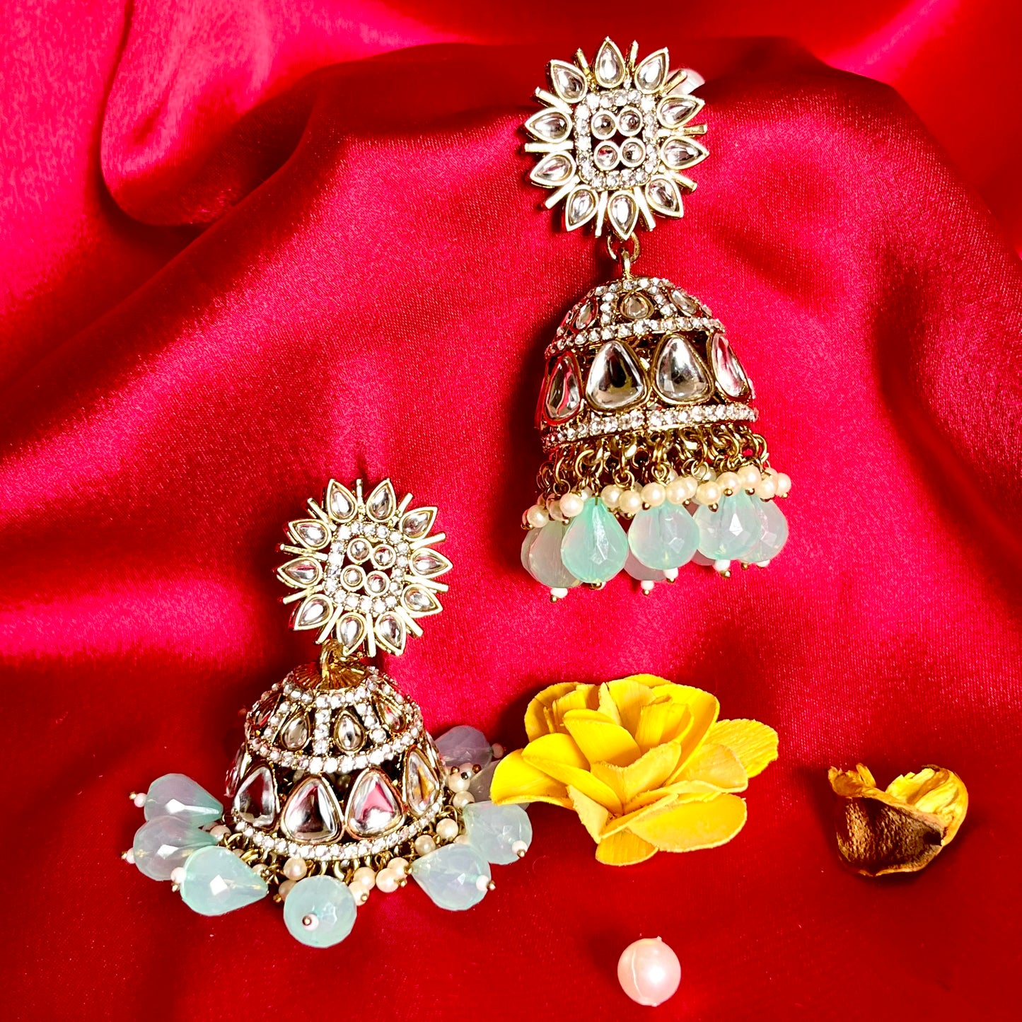 TURQUOISE SUNDARI JHUMKIS