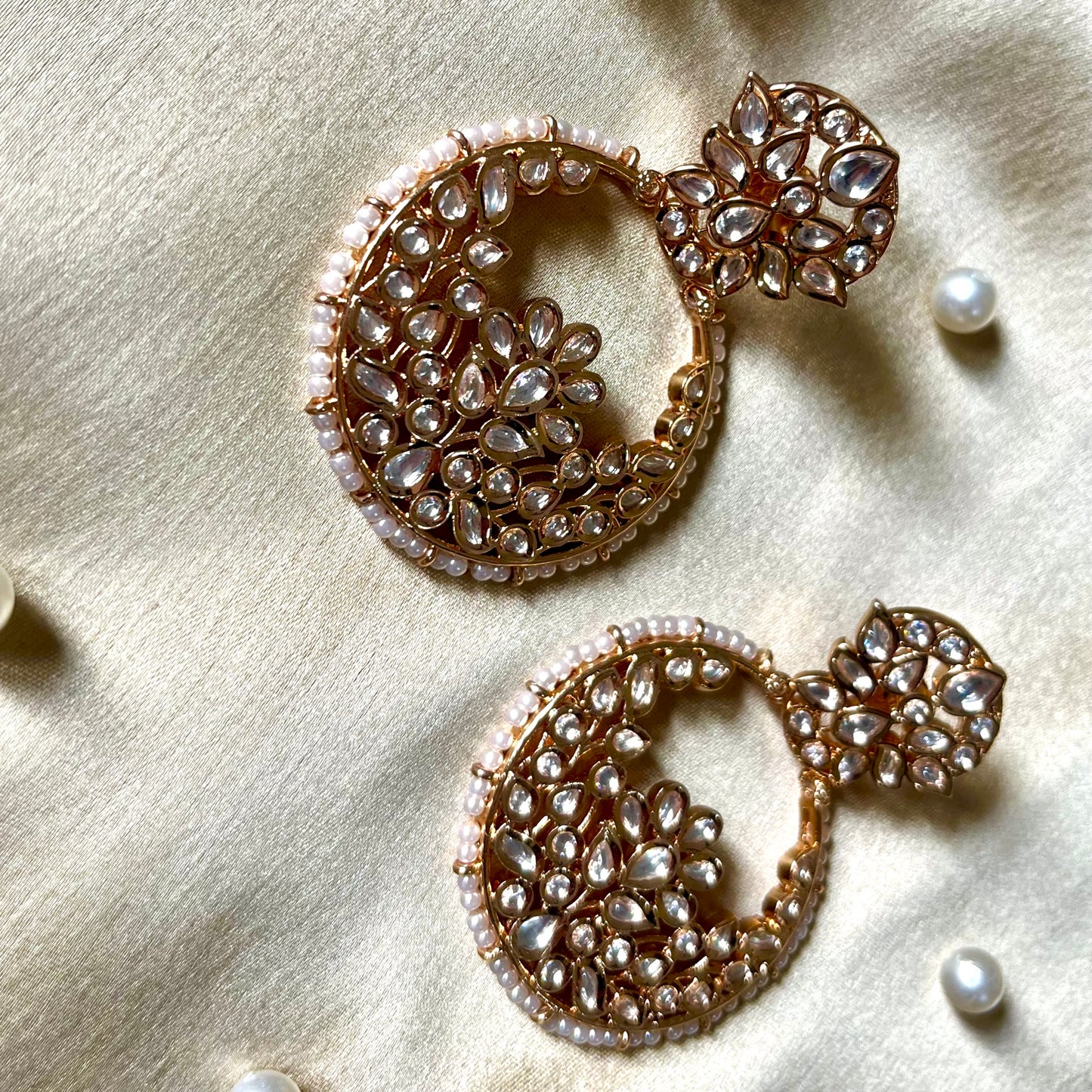 GOLDEN POLKI KUNDAN EARRING