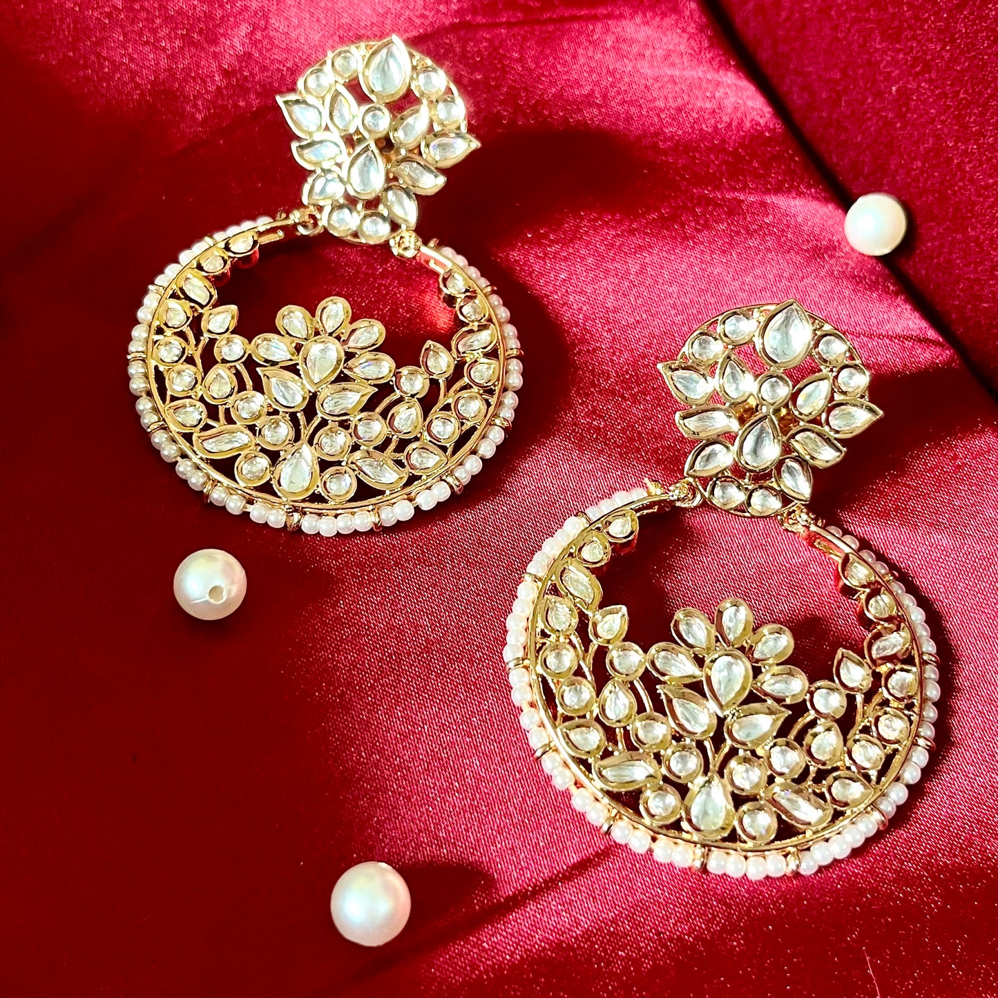 GOLDEN POLKI KUNDAN EARRING