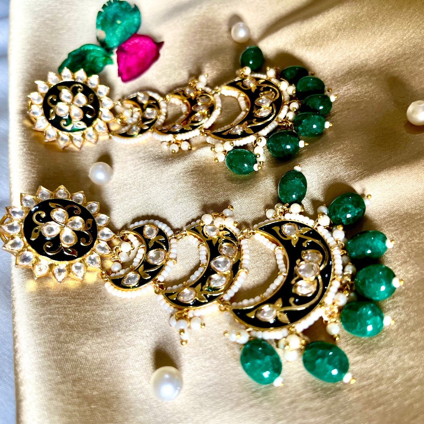 EMERALD POLKI KUNDAN EARRING