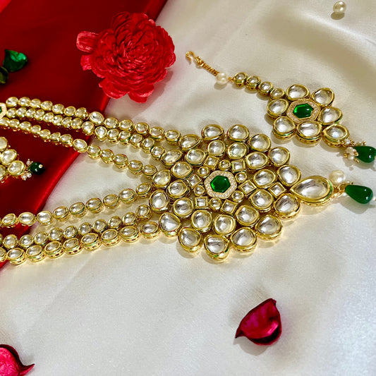 GOLDEN EMERALD RANI NECKLACE