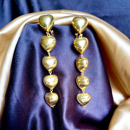 GOLD HEART DANGLERS