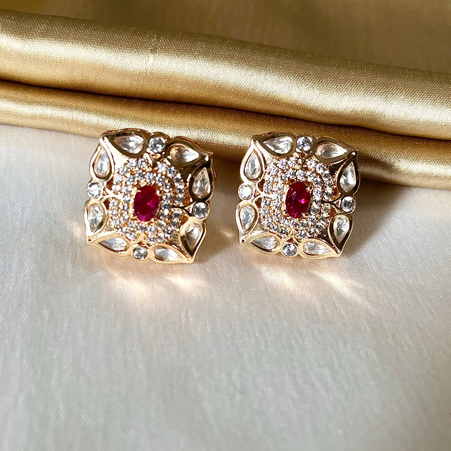 ROSEGOLD RUBY STUDS