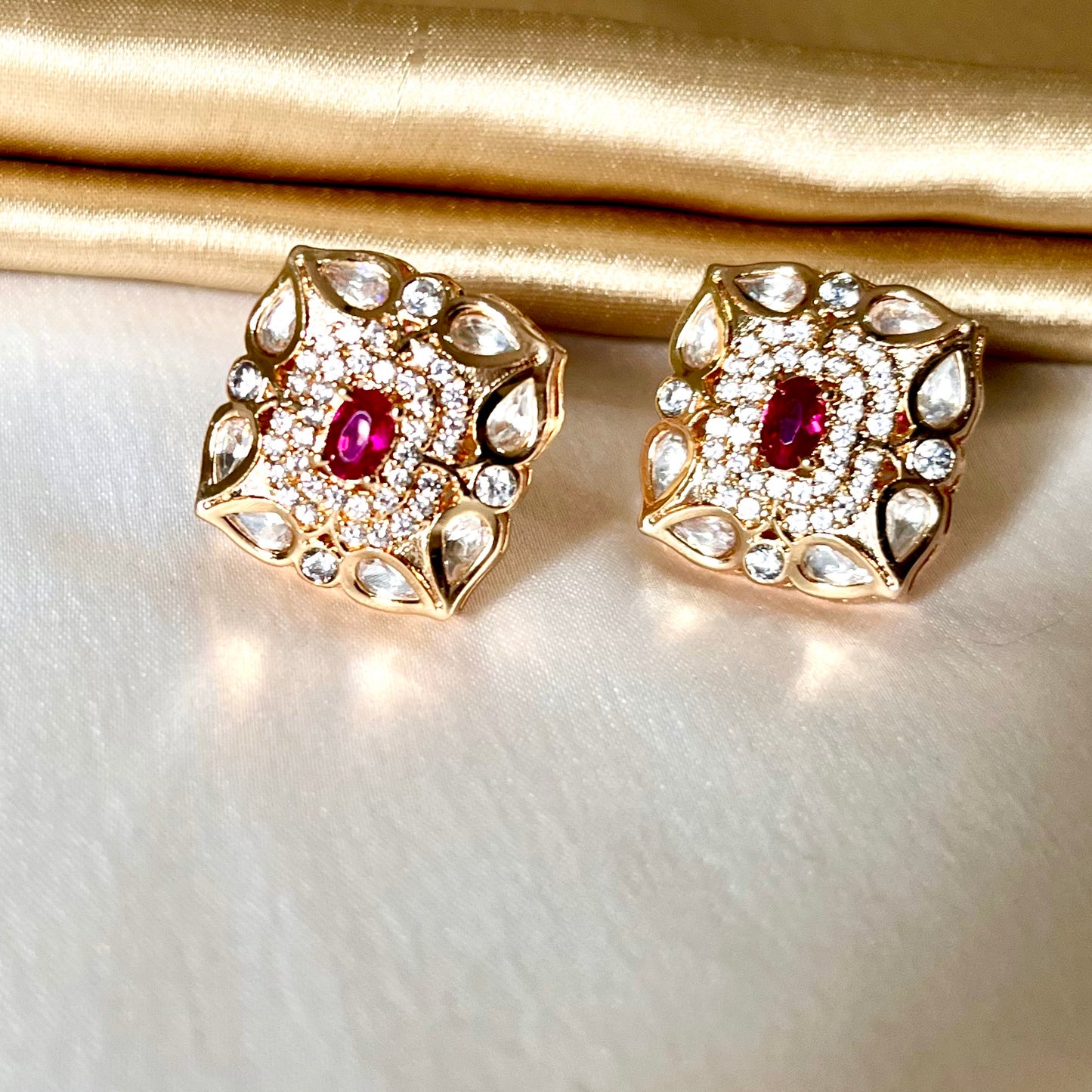 ROSEGOLD RUBY STUDS