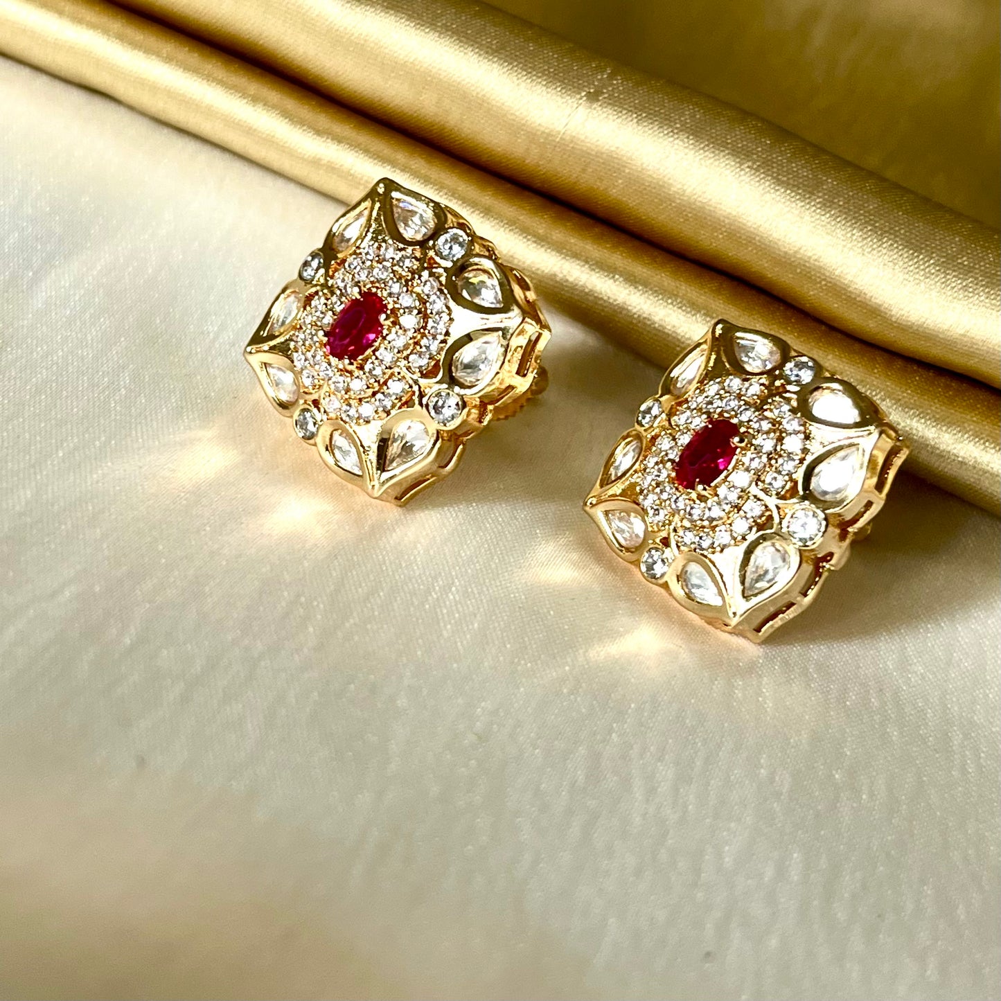 ROSEGOLD RUBY STUDS