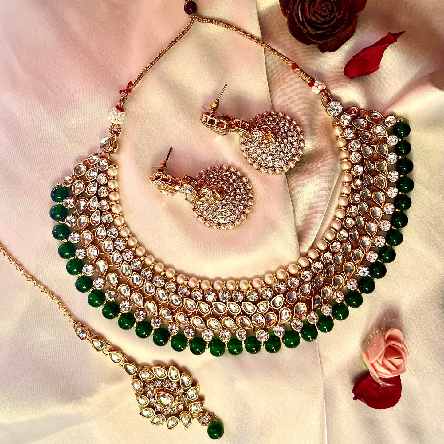 EMERALD DIA NECKLACE SET