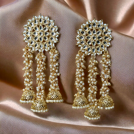 GOLDEN RANI KUNDAN EARRINGS