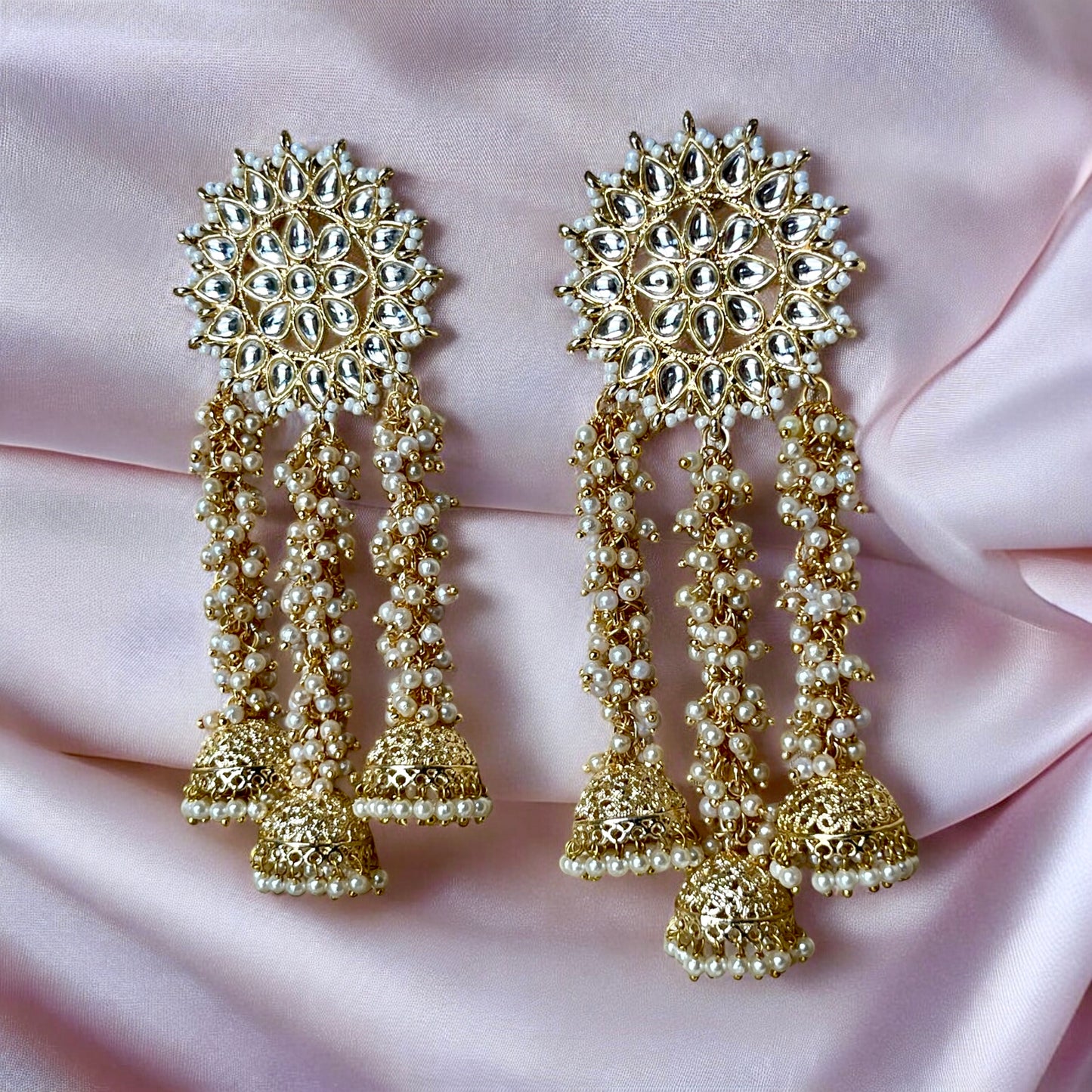 GOLDEN RANI KUNDAN EARRINGS