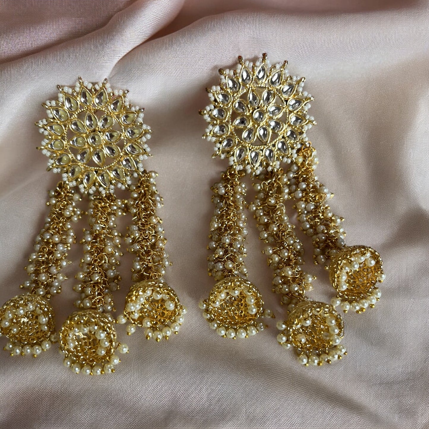 GOLDEN RANI KUNDAN EARRINGS