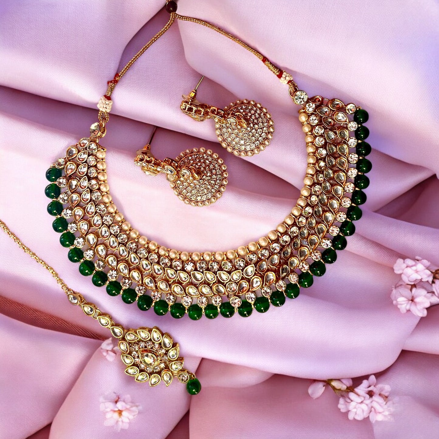 EMERALD DIA NECKLACE SET