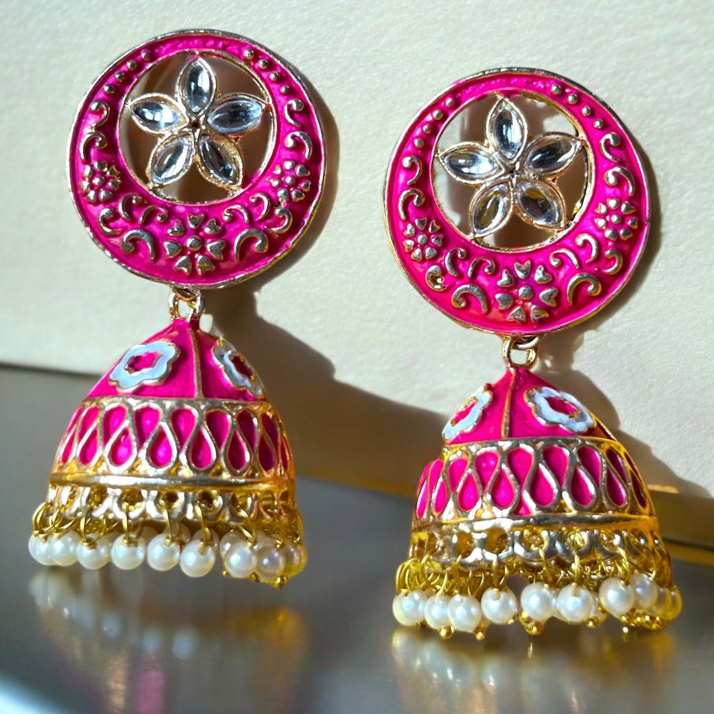 MAGENTA CHANDBALI JHUMKIS