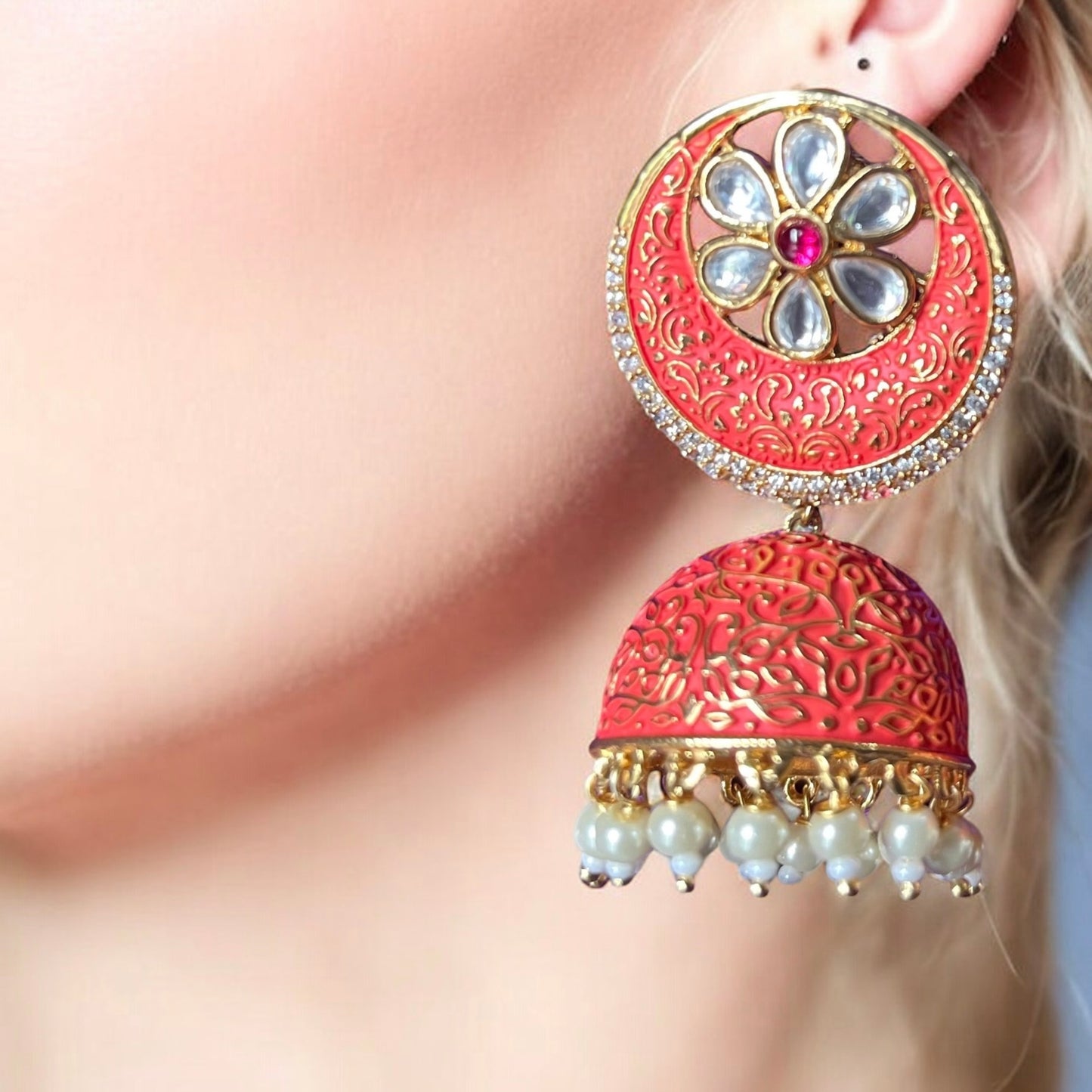 TANGERINE SUHANA CHANDBALI JHUMKIS