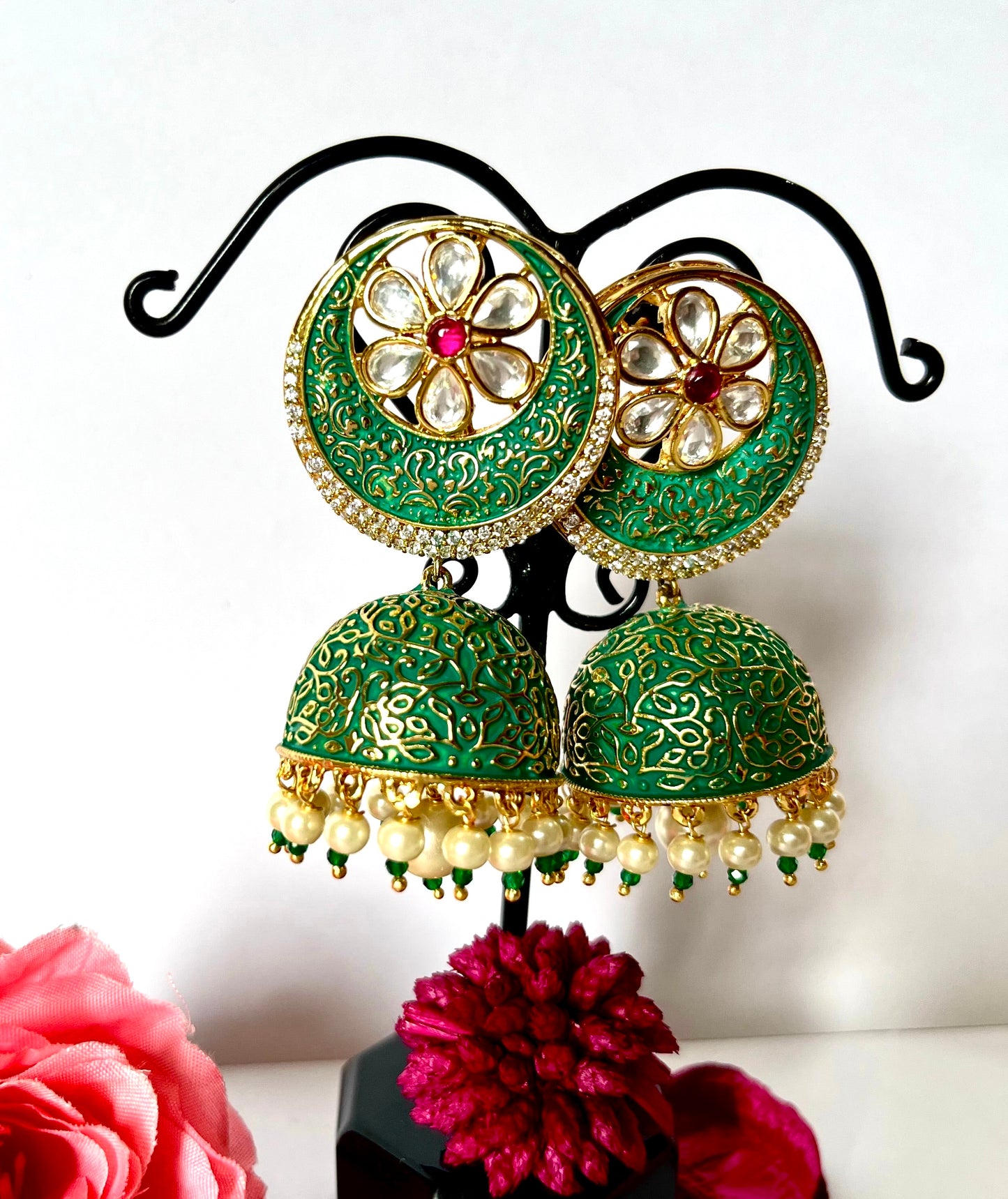 EMERALD CHANDBALI JHUMKIS