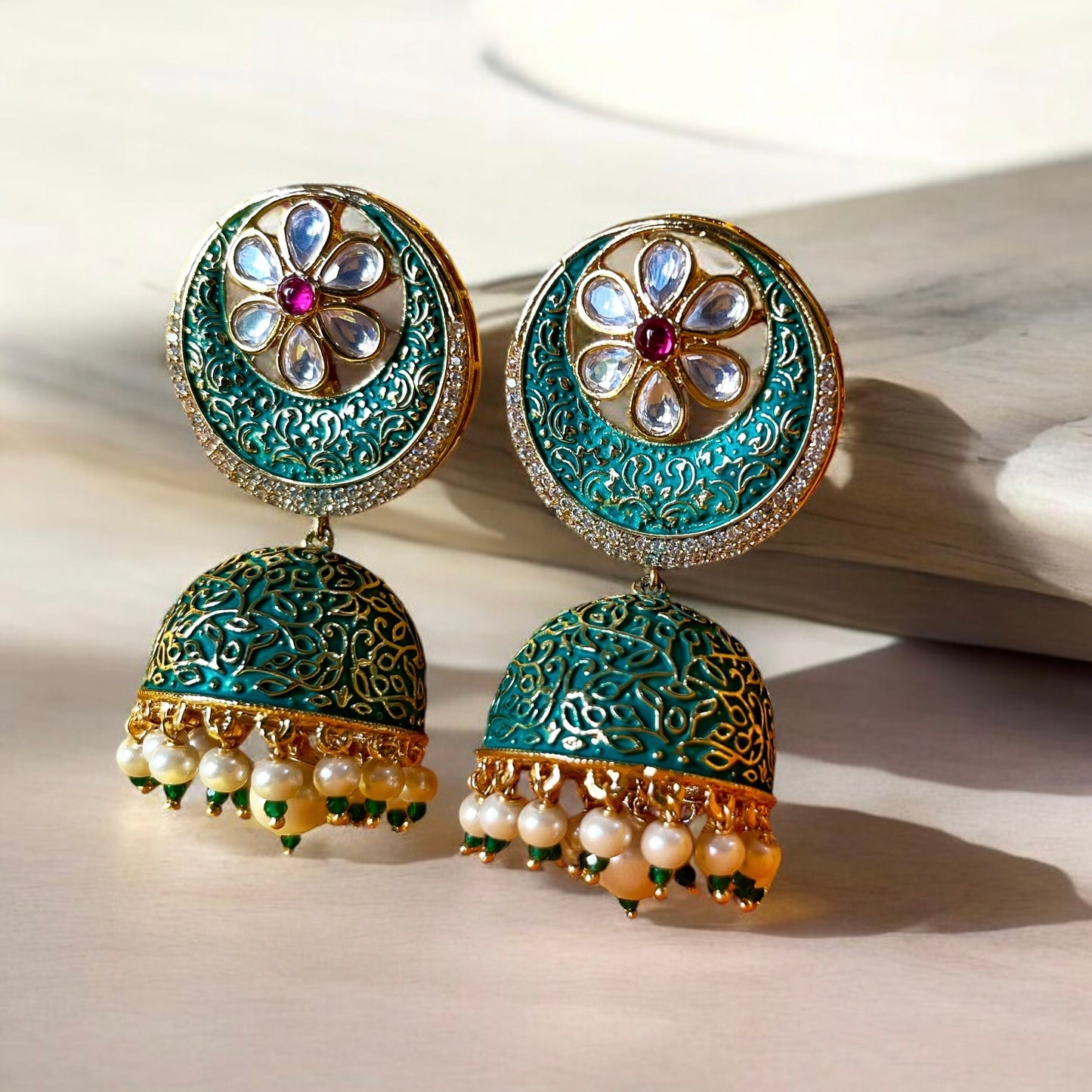 EMERALD CHANDBALI JHUMKIS