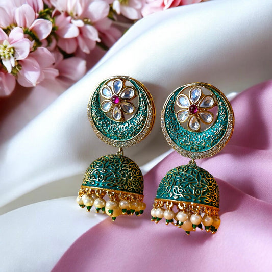 EMERALD CHANDBALI JHUMKIS