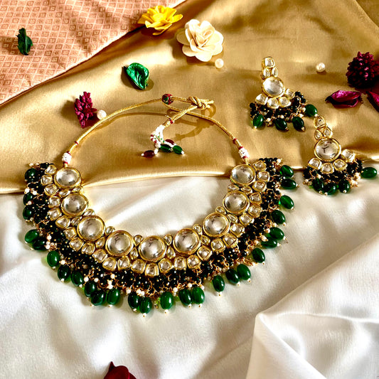 EMERALD PAVANI NECKLACE SET